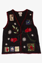 Vintage Black Basic Editions Ugly Christmas Vest (1990s)
