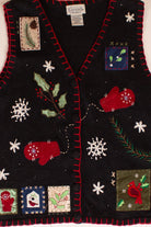 Vintage Black Basic Editions Ugly Christmas Vest (1990s)