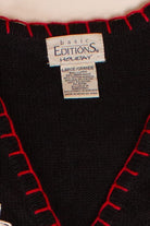Vintage Black Basic Editions Ugly Christmas Vest (1990s)