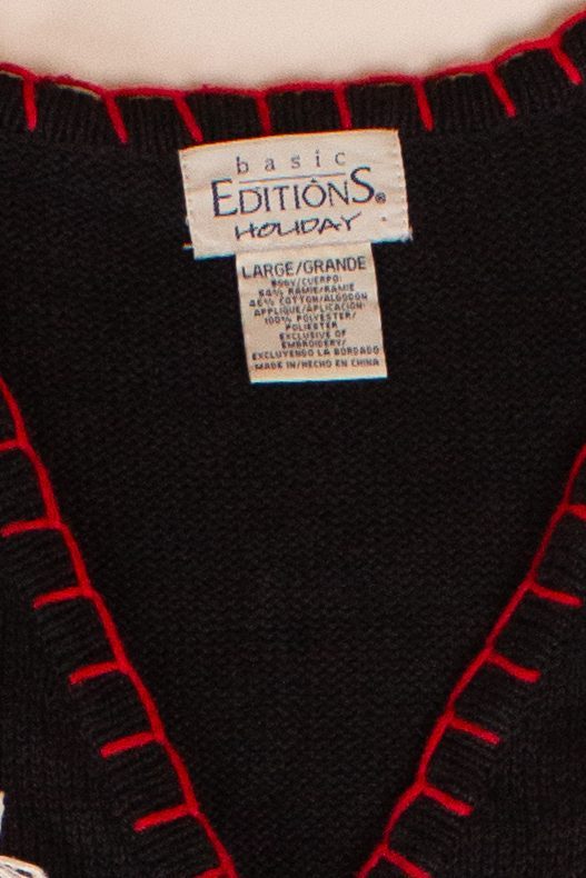 Vintage Black Basic Editions Ugly Christmas Vest (1990s)