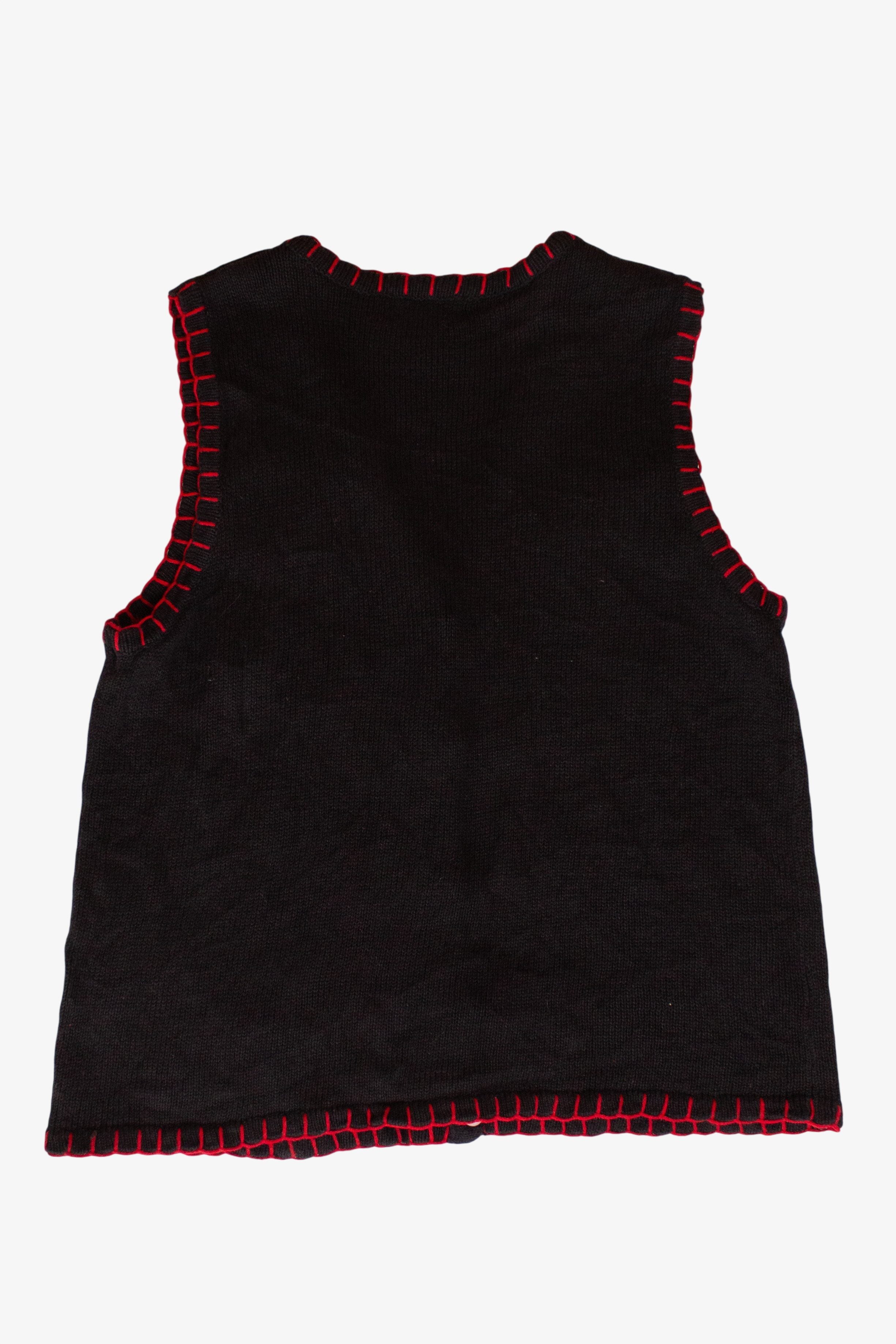 Vintage Black Basic Editions Ugly Christmas Vest (1990s)