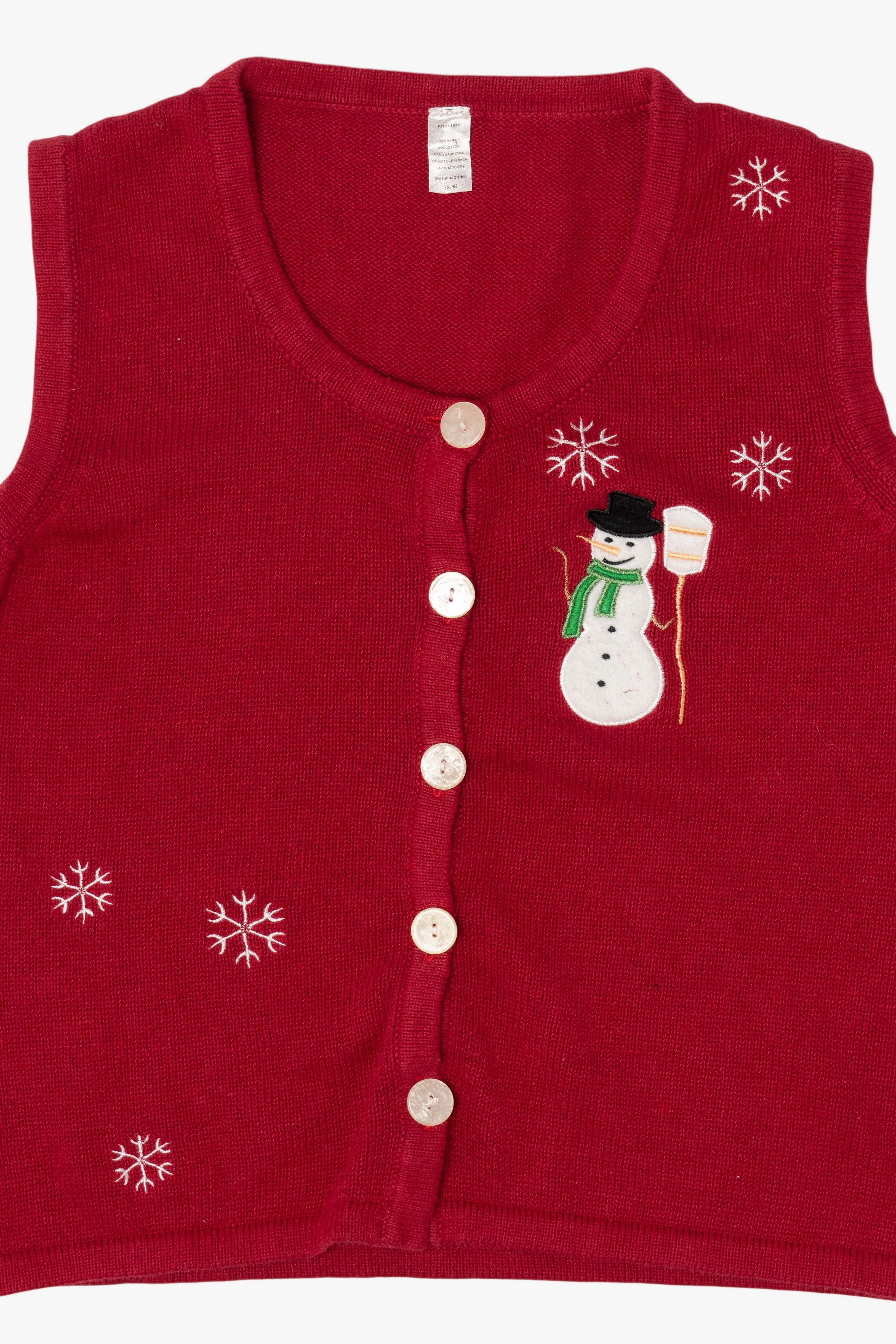 Vintage Red Snowmen Ugly Christmas Vest (2000s)