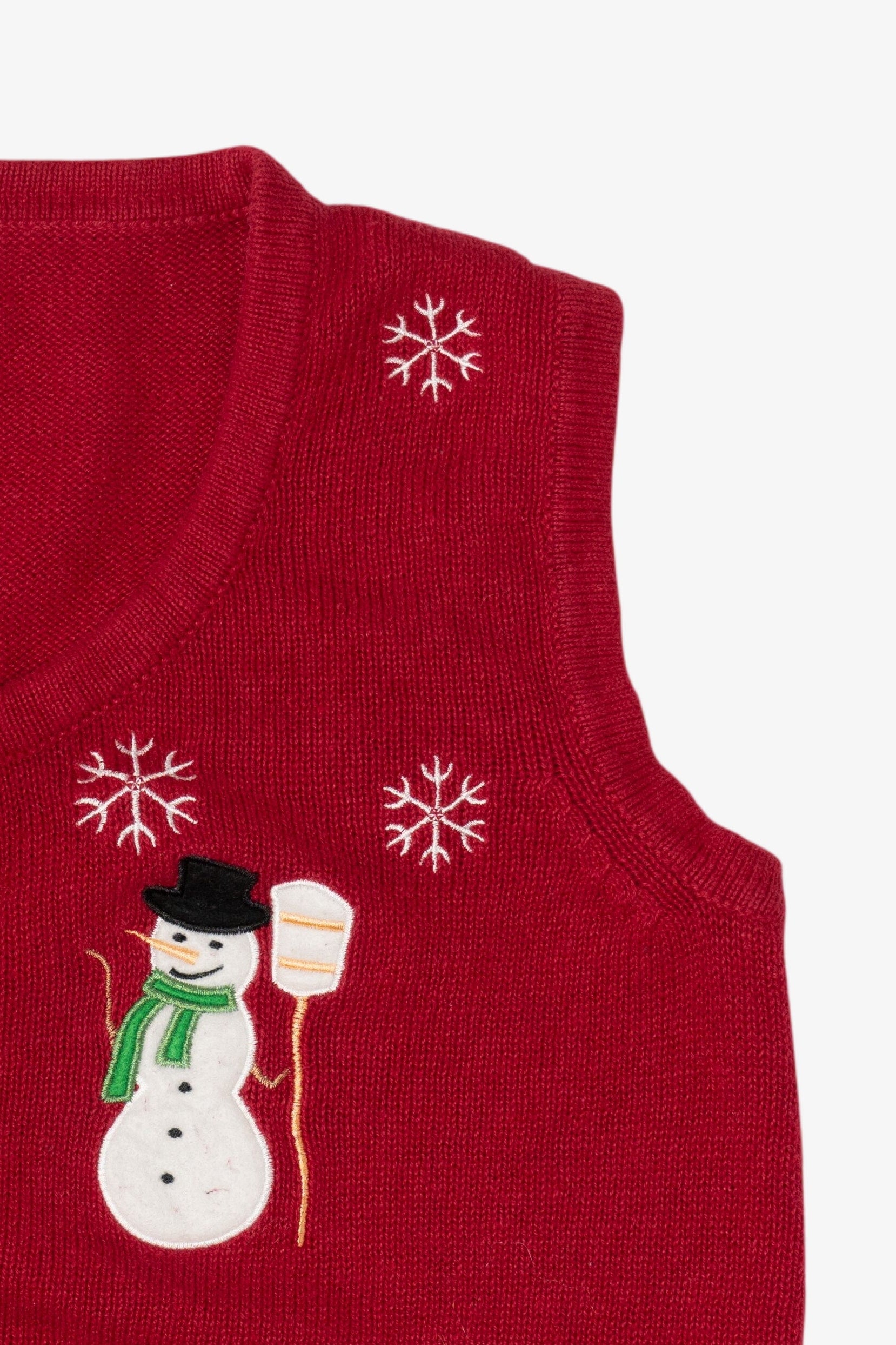 Vintage Red Snowmen Ugly Christmas Vest (2000s)