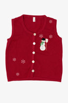 Vintage Red Snowmen Ugly Christmas Vest (2000s)