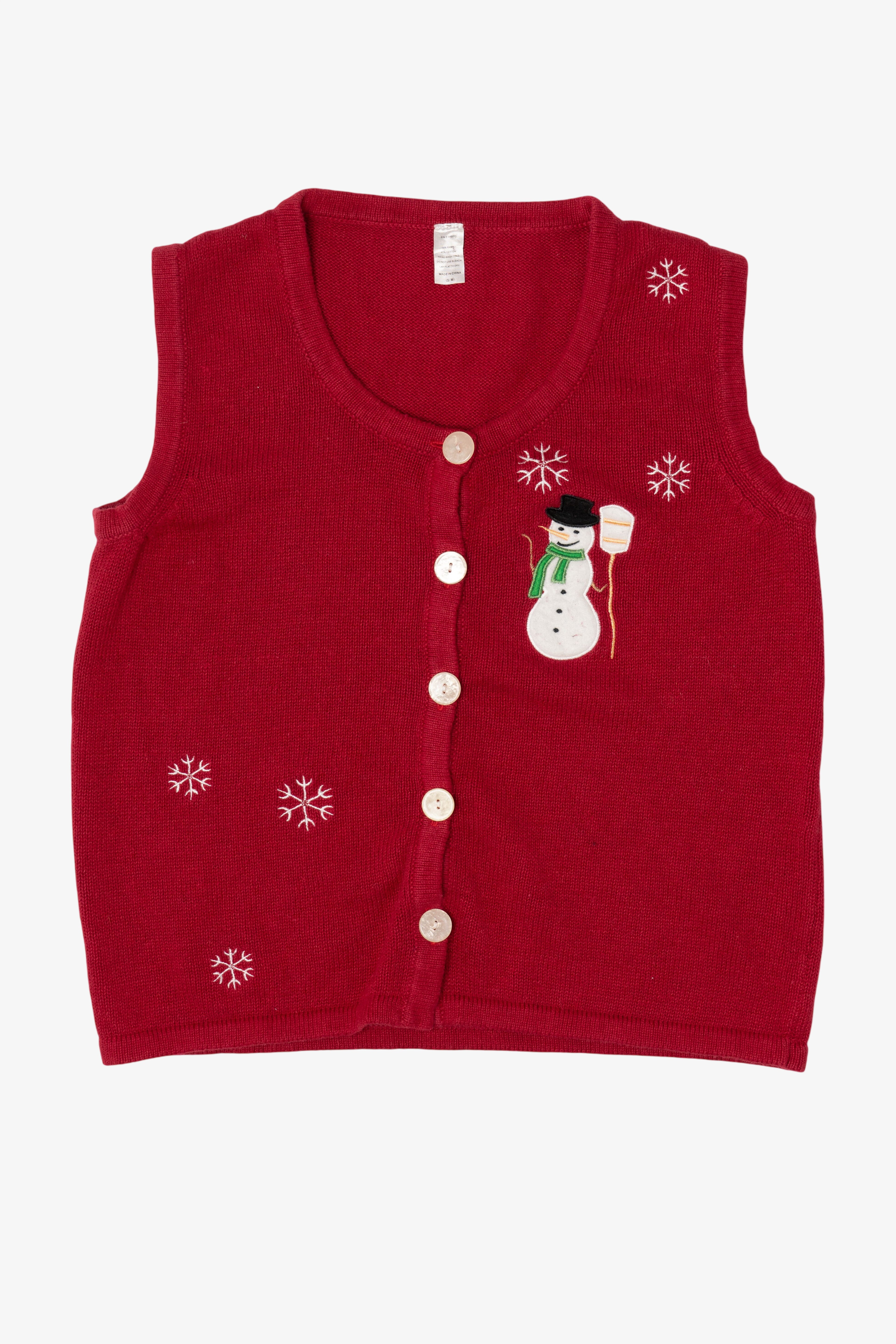 Vintage Red Snowmen Ugly Christmas Vest (2000s)