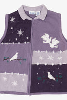 Vintage Purple Blair Doves Ugly Christmas Vest (1990s)