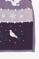 Vintage Purple Blair Doves Ugly Christmas Vest (1990s)