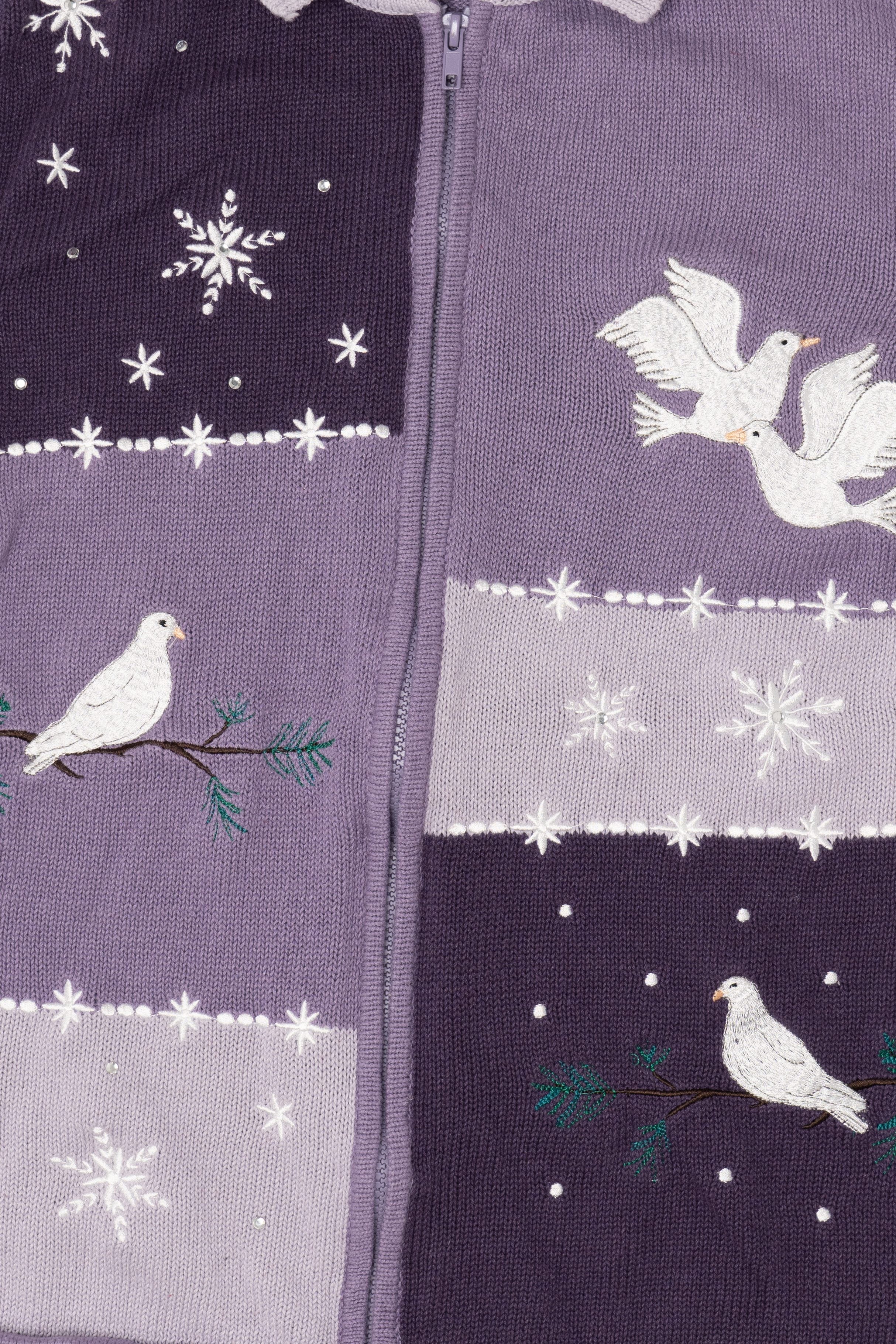 Vintage Purple Blair Doves Ugly Christmas Vest (1990s)