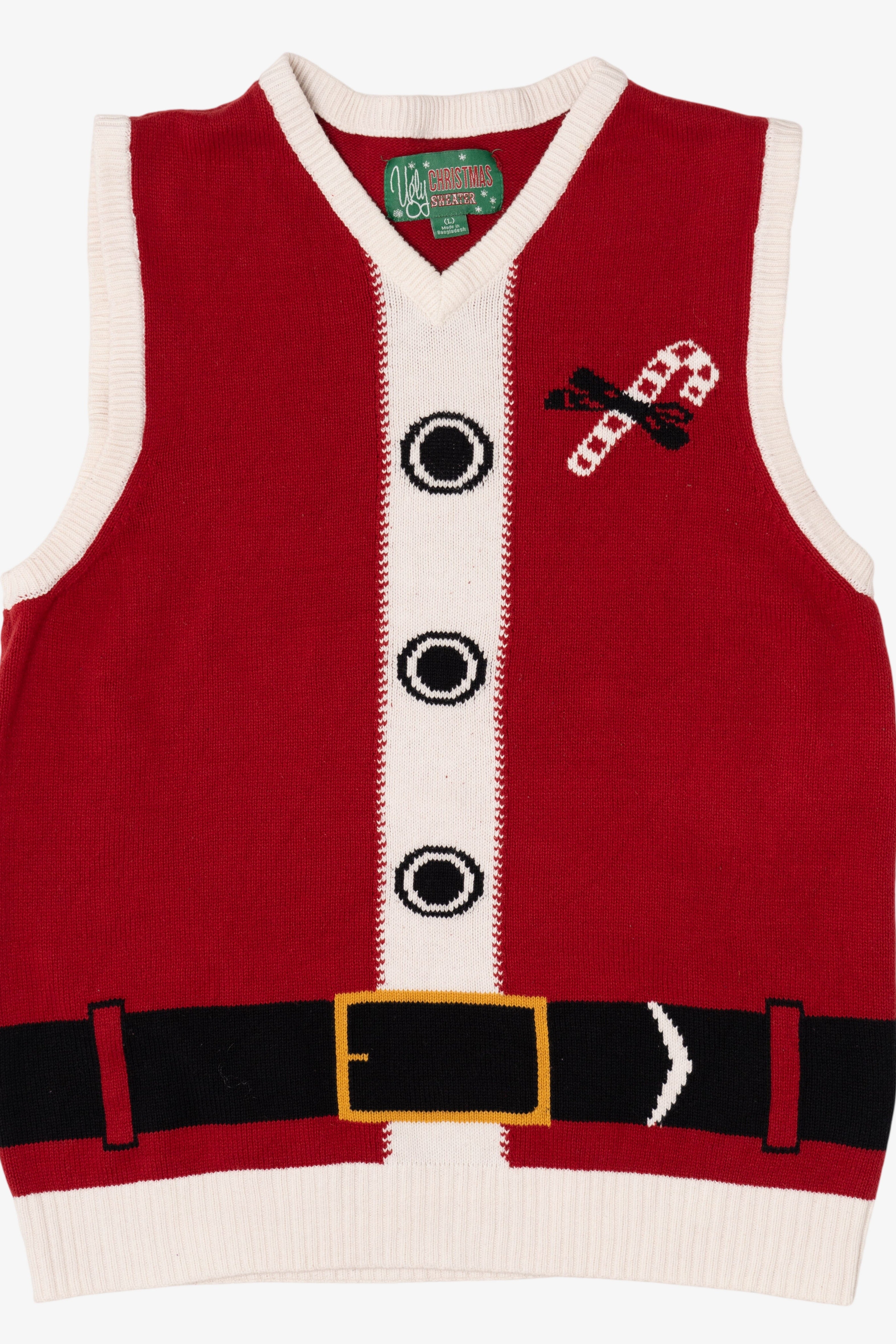 Red Ugly Christmas Sweater Santa Outfit Vest (2010s)