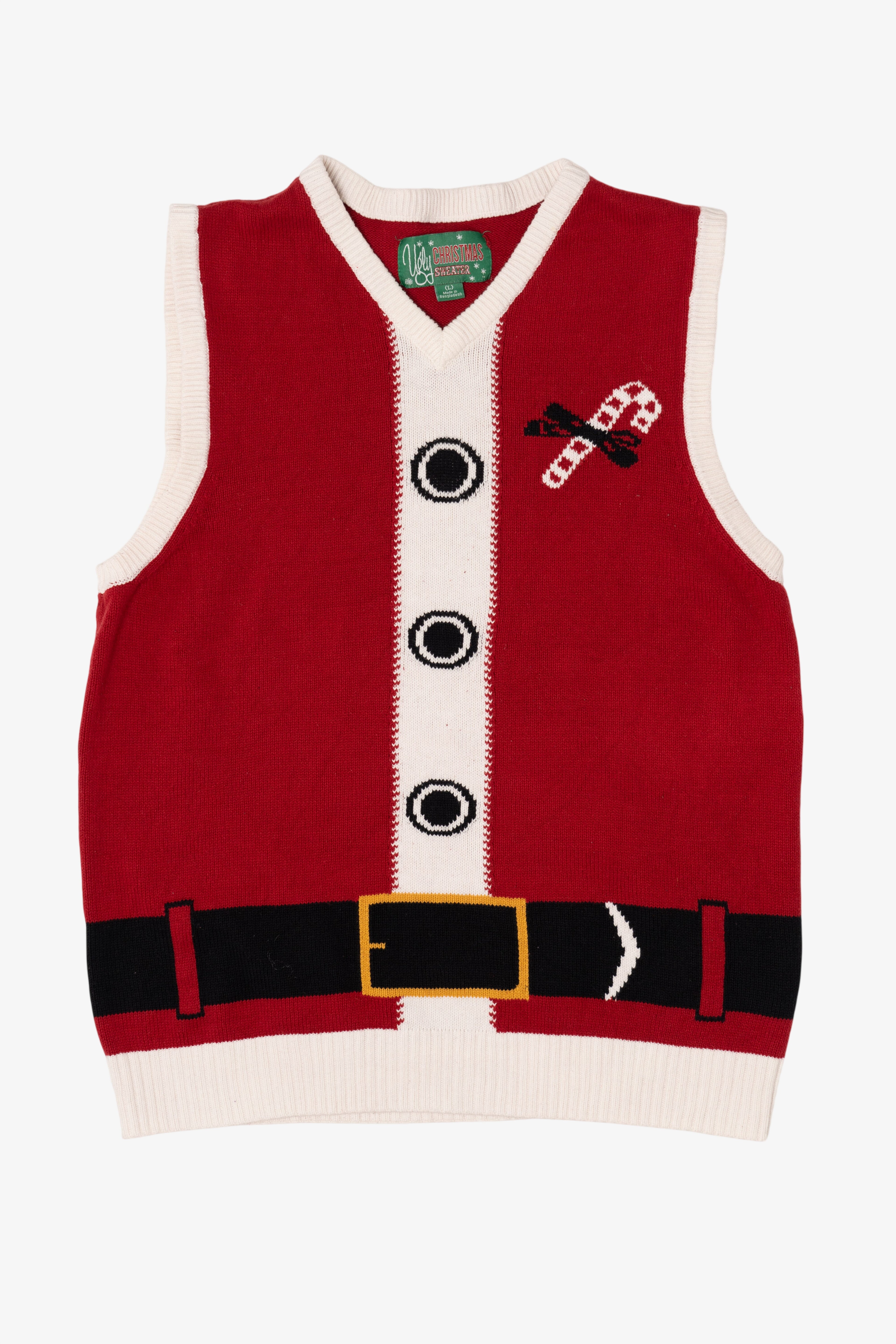 Red Ugly Christmas Sweater Santa Outfit Vest (2010s)