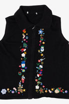 Vintage Black Buttons Ugly Christmas Vest (1990s)
