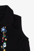 Vintage Black Buttons Ugly Christmas Vest (1990s)