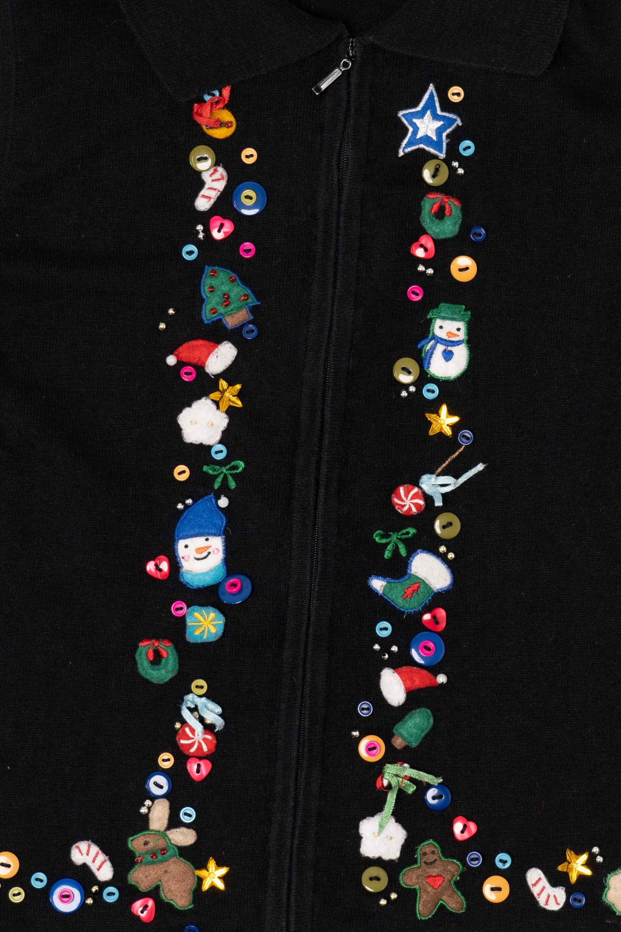 Vintage Black Buttons Ugly Christmas Vest (1990s)