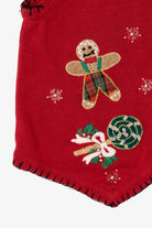 Vintage Red Victoria Jones Gingerbread Ugly Christmas Vest (1990s)