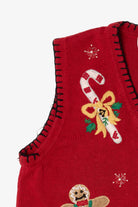 Vintage Red Victoria Jones Gingerbread Ugly Christmas Vest (1990s)