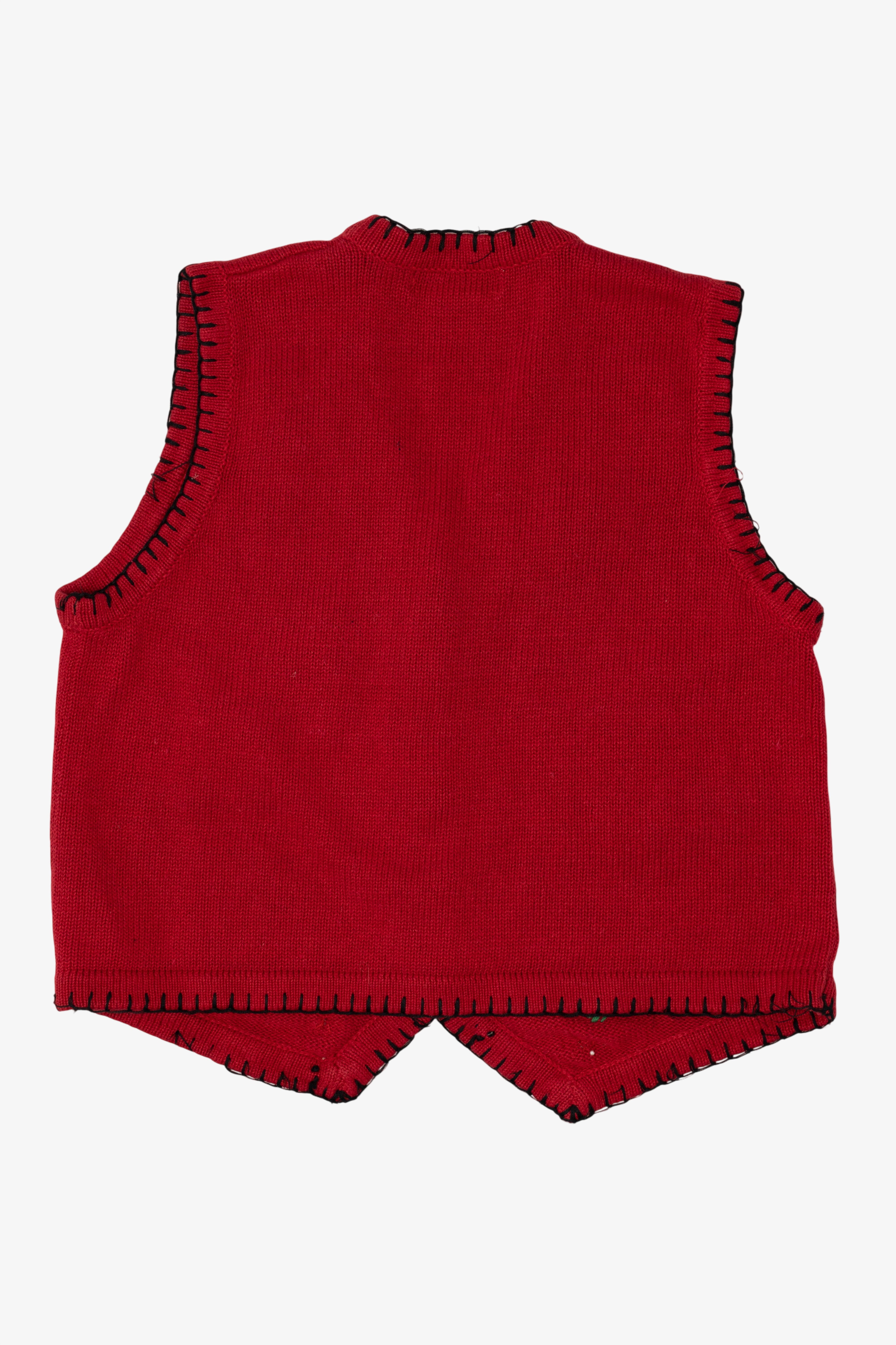 Vintage Red Victoria Jones Gingerbread Ugly Christmas Vest (1990s)