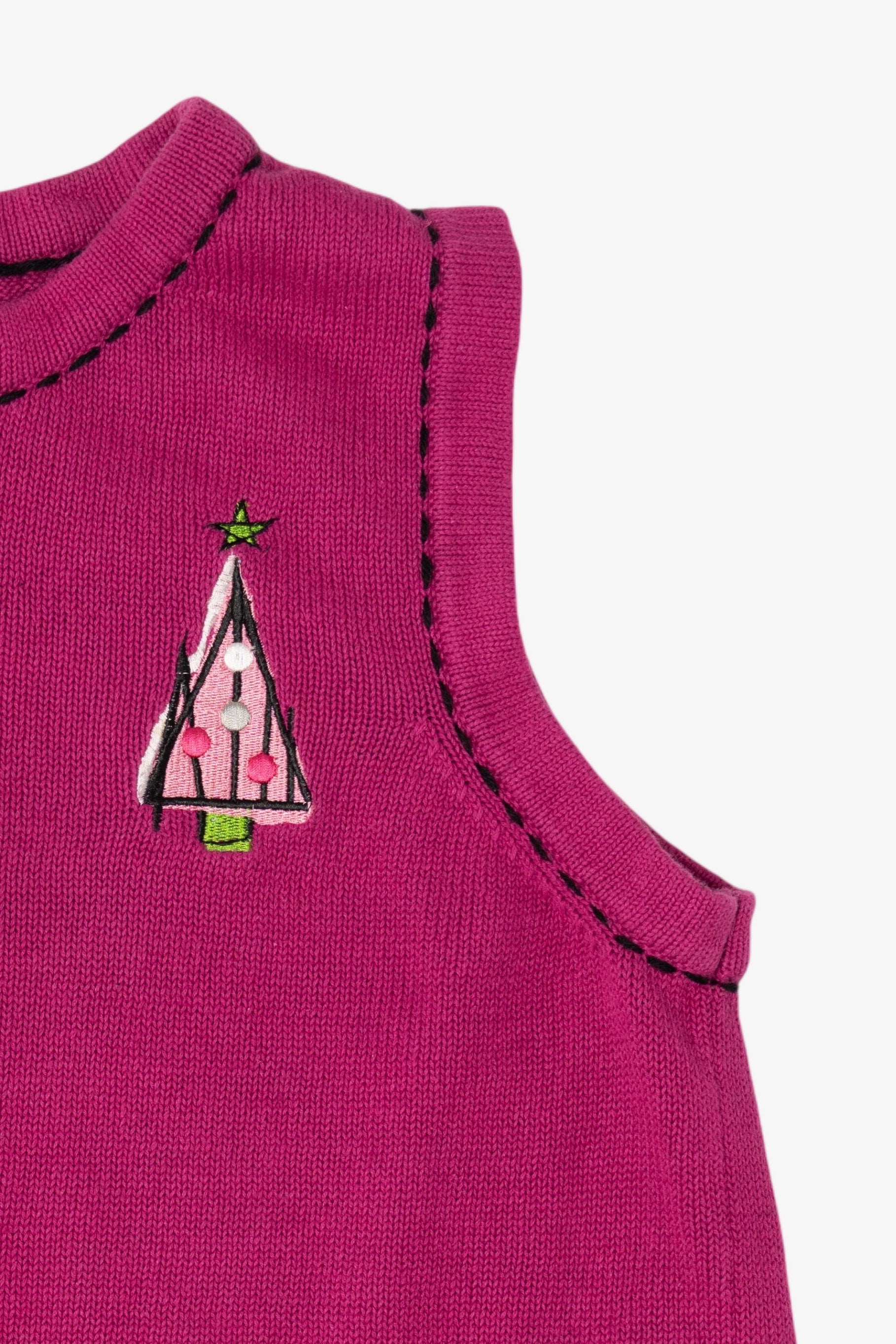 Vintage Pink Blair Trees Ugly Christmas Vest (2000s)