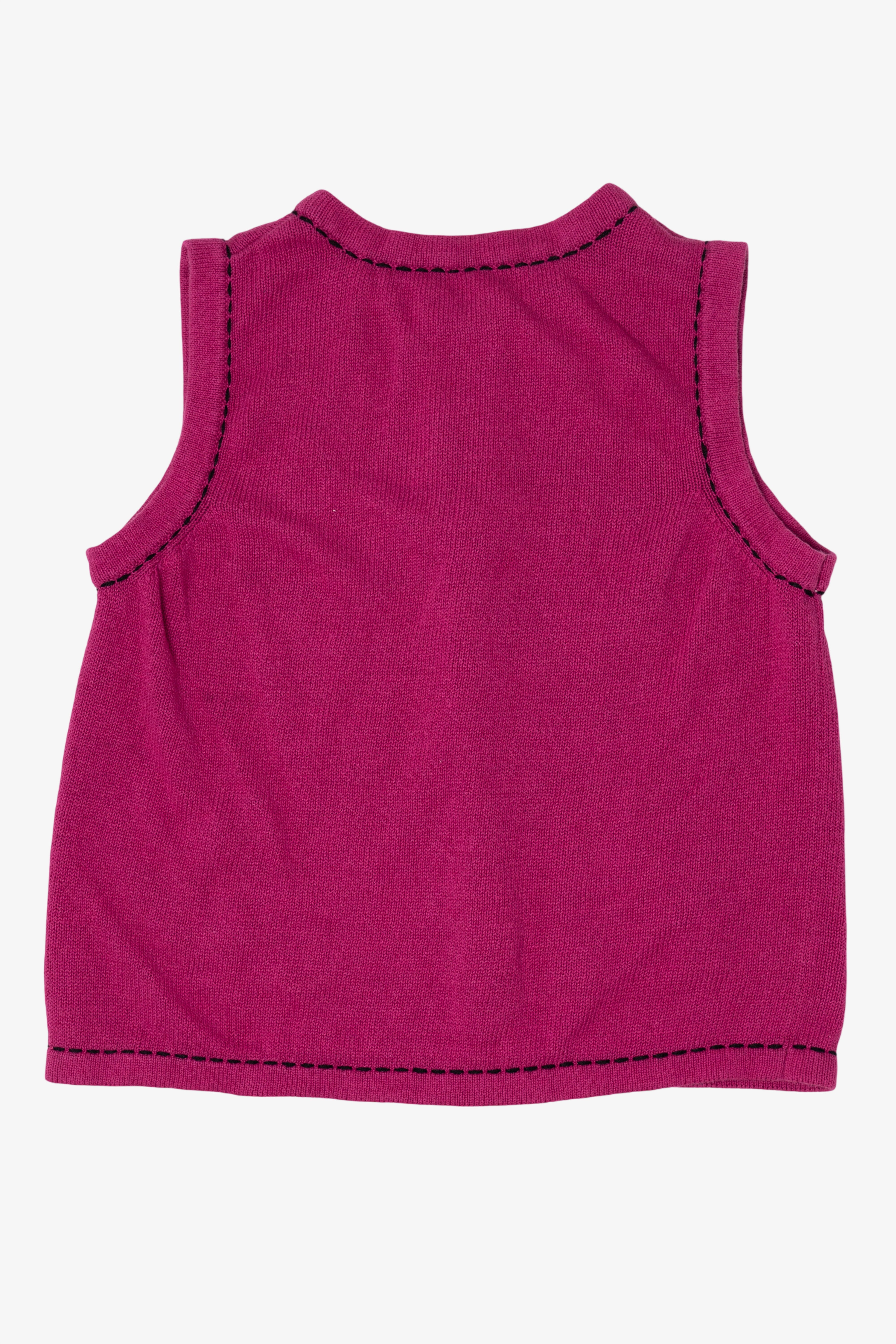 Vintage Pink Blair Trees Ugly Christmas Vest (2000s)