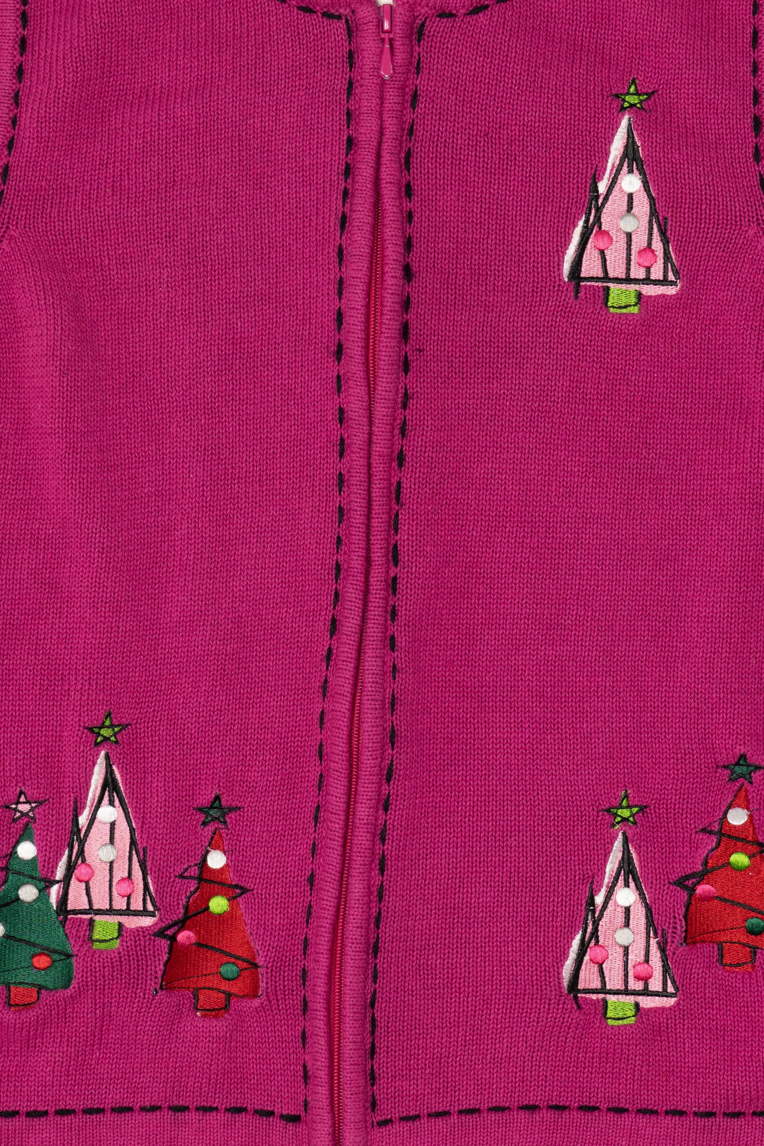 Vintage Pink Blair Trees Ugly Christmas Vest (2000s)