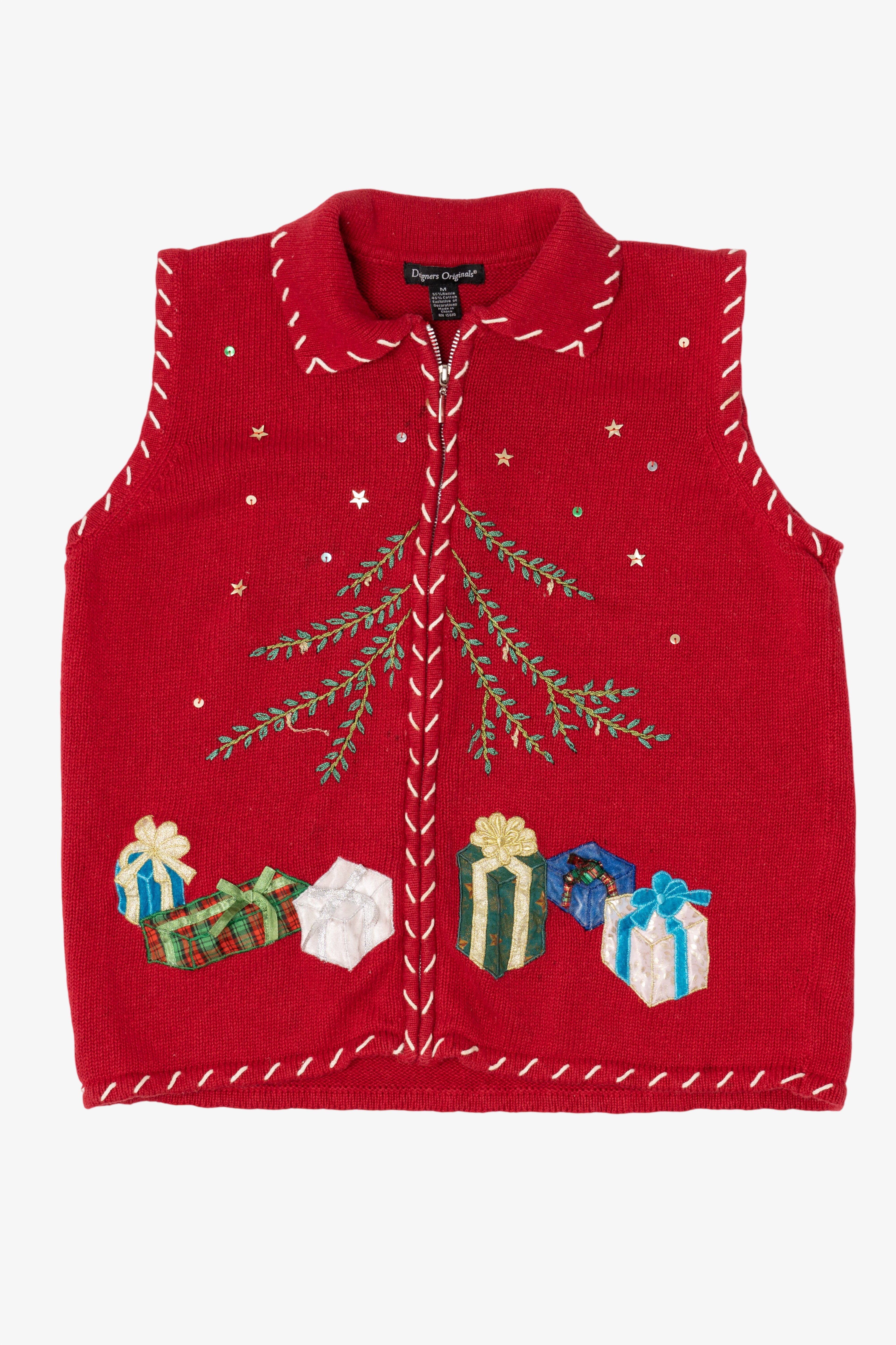 Vintage Red Designers Originals Presents Ugly Christmas Vest (1990s)