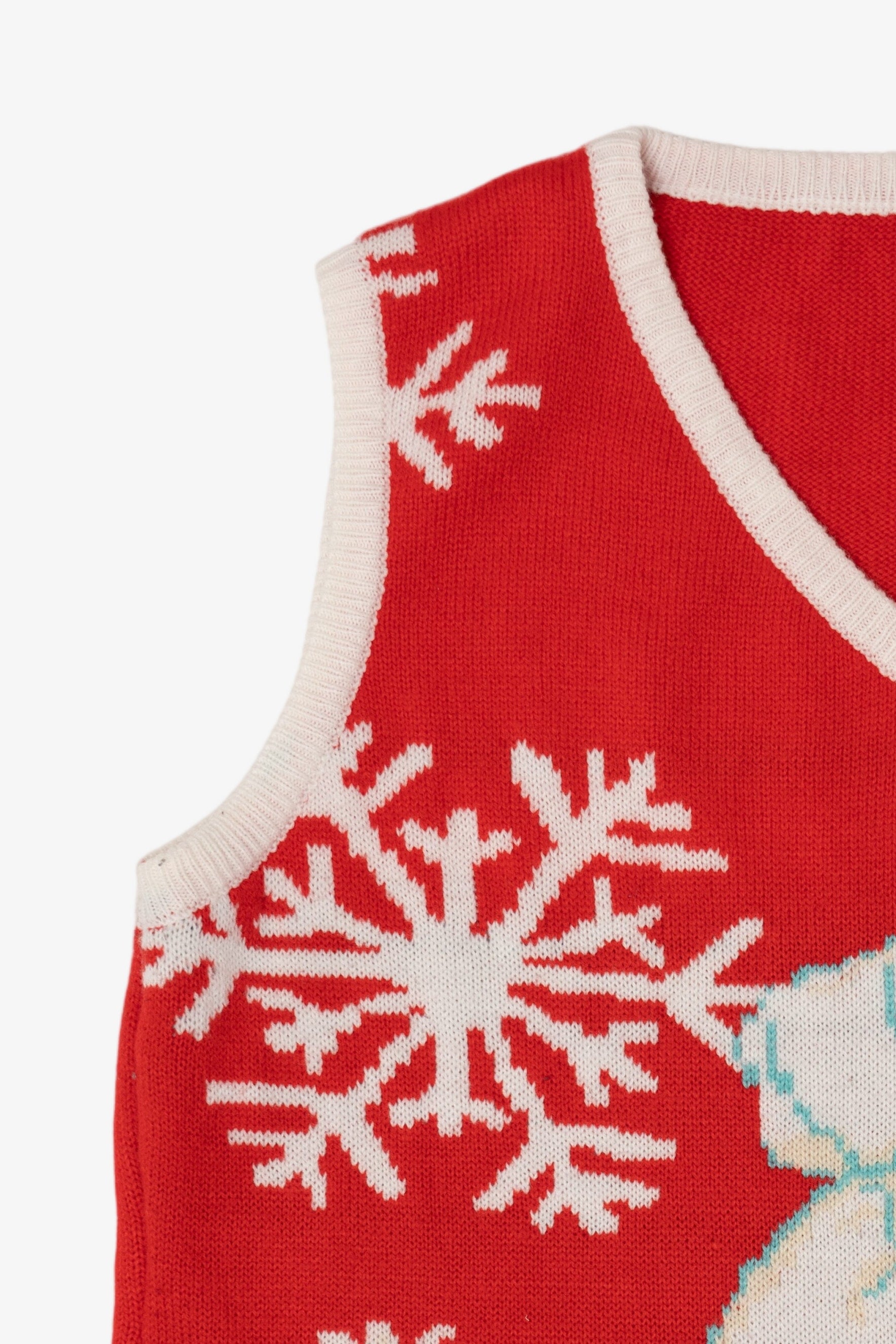 Vintage Red Santa Face Ugly Christmas Vest (2000s)