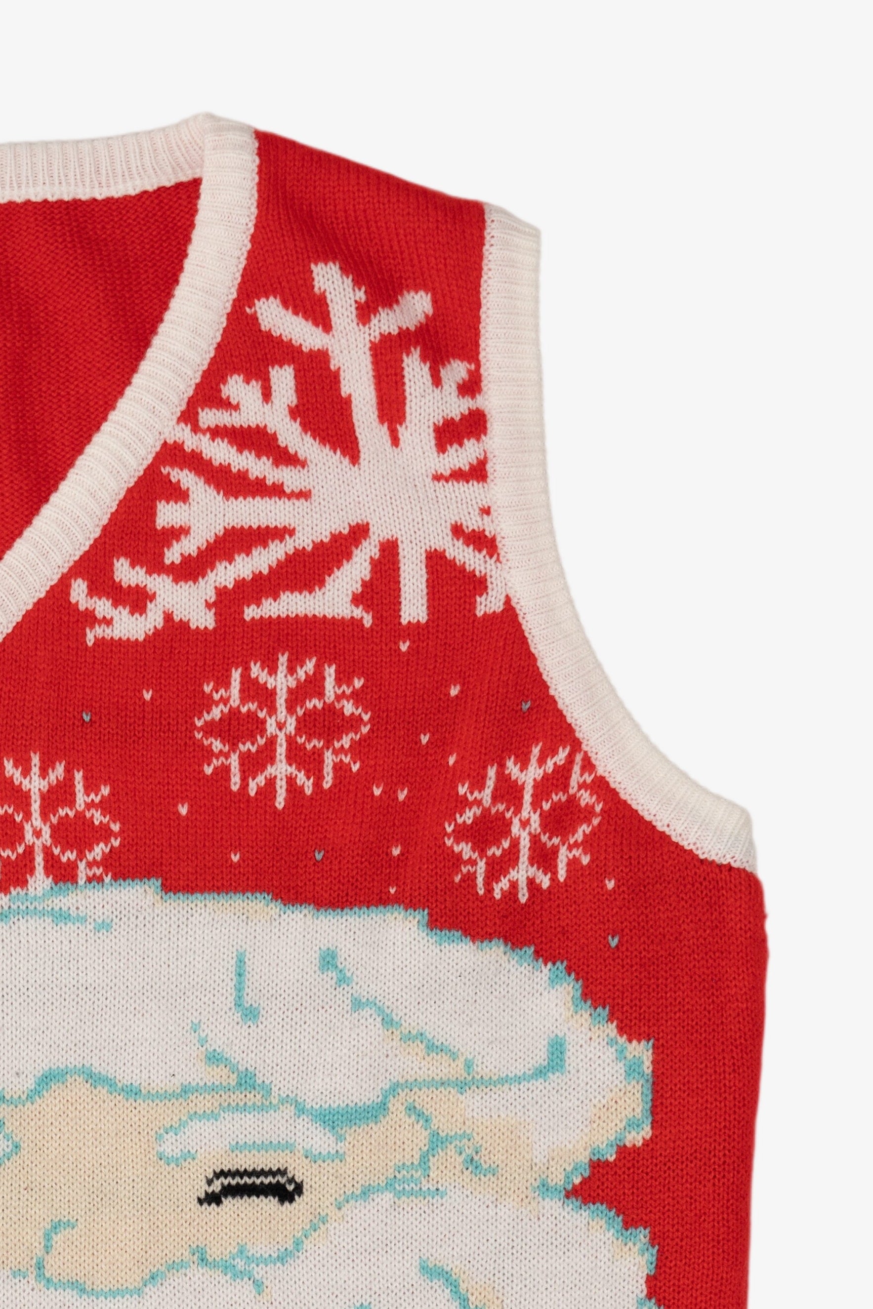 Vintage Red Santa Face Ugly Christmas Vest (2000s)