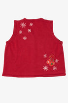 Vintage Red Basic Editions Ice Skates Ugly Christmas Vest (1990s)