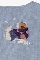 Vintage Light Blue White Stag Bears Ugly Christmas Vest (1990s)