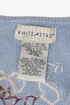 Vintage Light Blue White Stag Bears Ugly Christmas Vest (1990s)