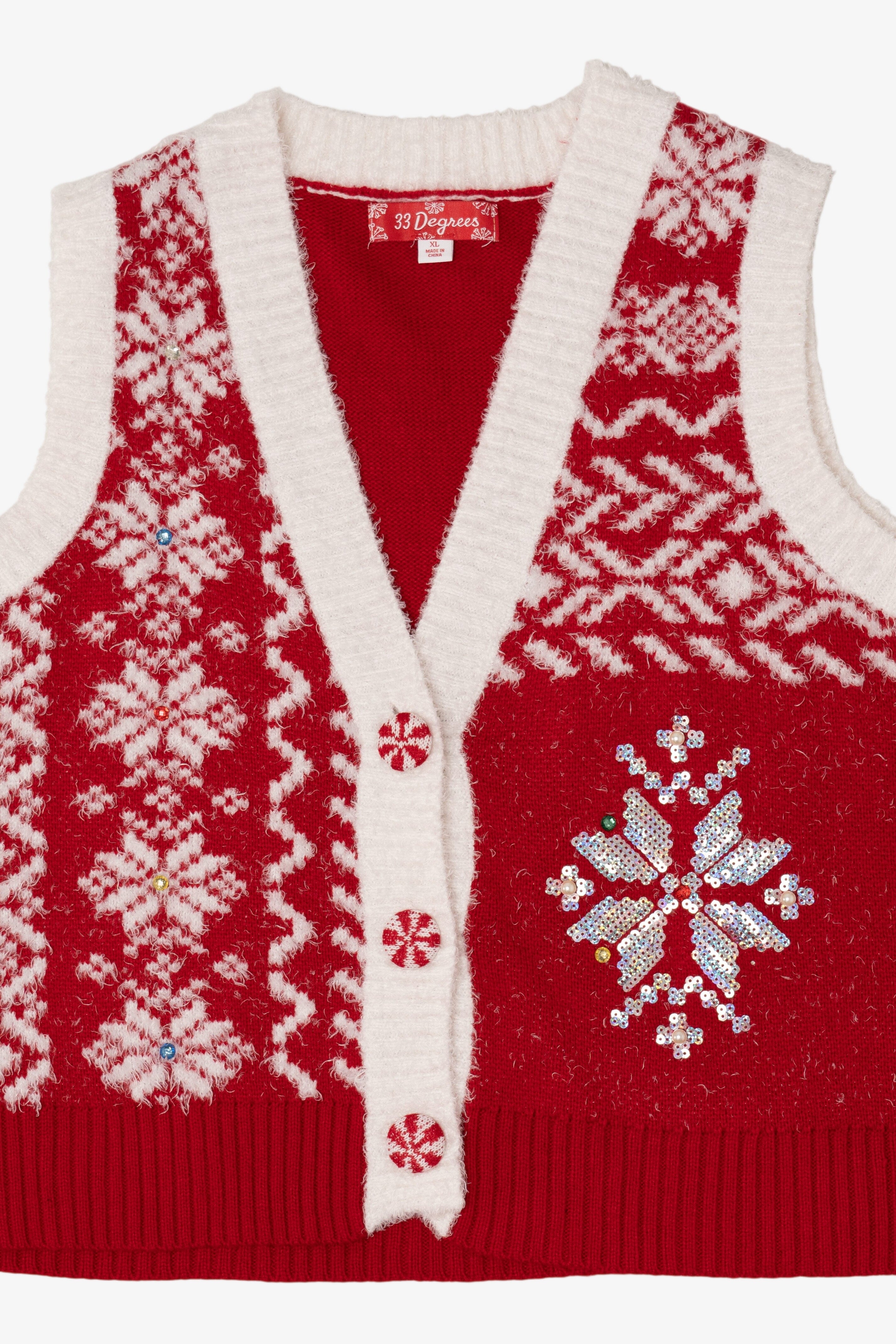 Red 33 Degrees Ugly Christmas Vest (2010s)