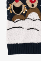 Navy Blue No Boundaries Santa Stuck Ugly Christmas Vest (2010s)