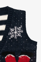 Navy Blue No Boundaries Santa Stuck Ugly Christmas Vest (2010s)