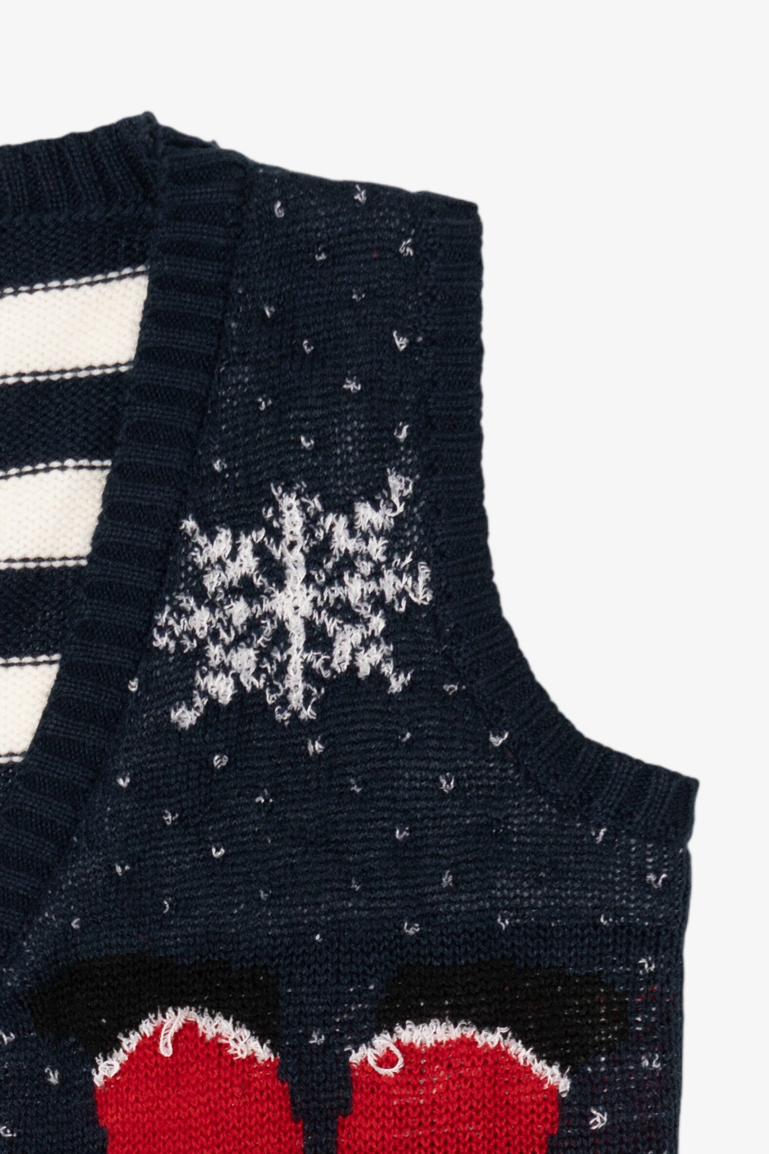 Navy Blue No Boundaries Santa Stuck Ugly Christmas Vest (2010s)