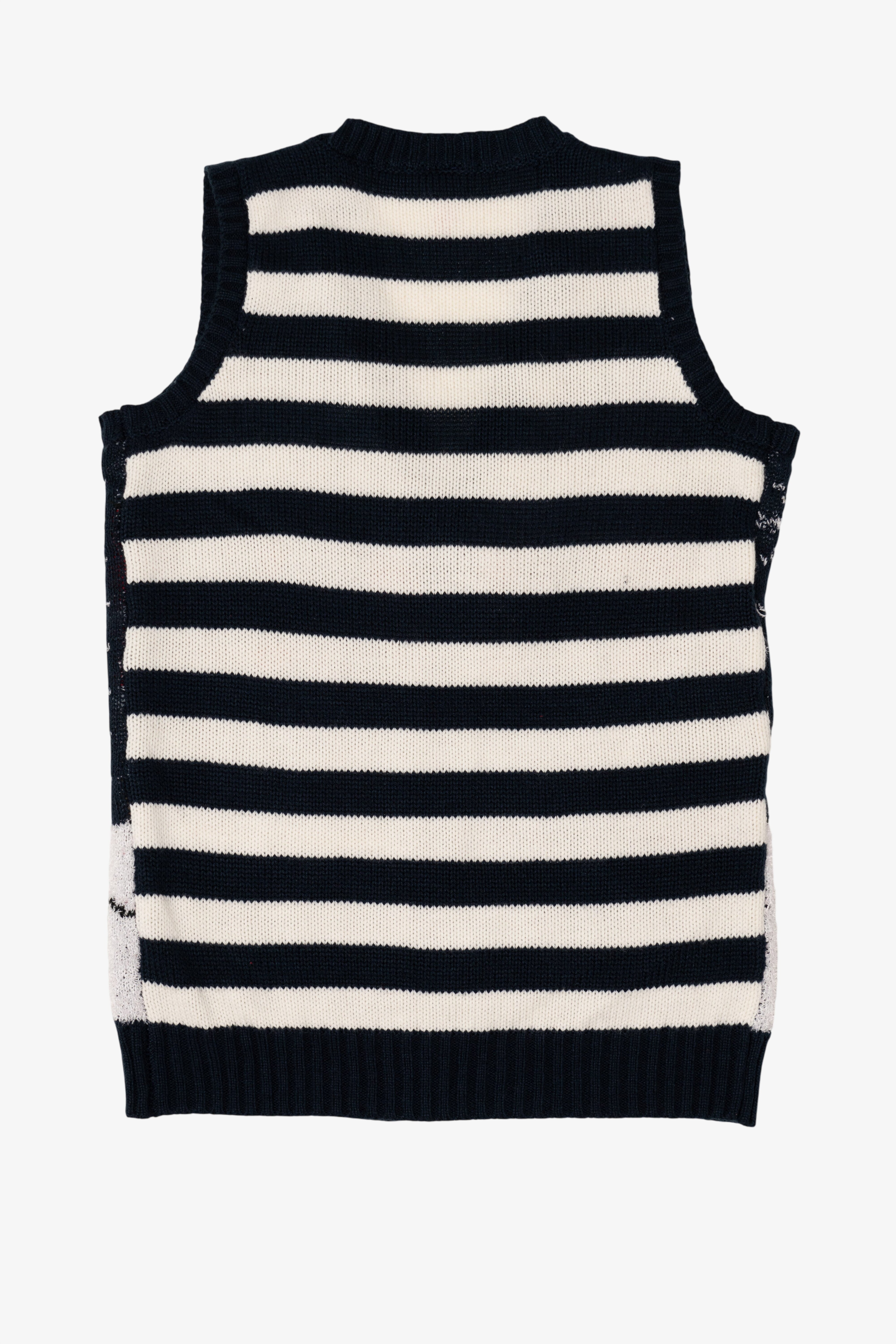 Navy Blue No Boundaries Santa Stuck Ugly Christmas Vest (2010s)