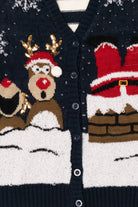 Navy Blue No Boundaries Santa Stuck Ugly Christmas Vest (2010s)