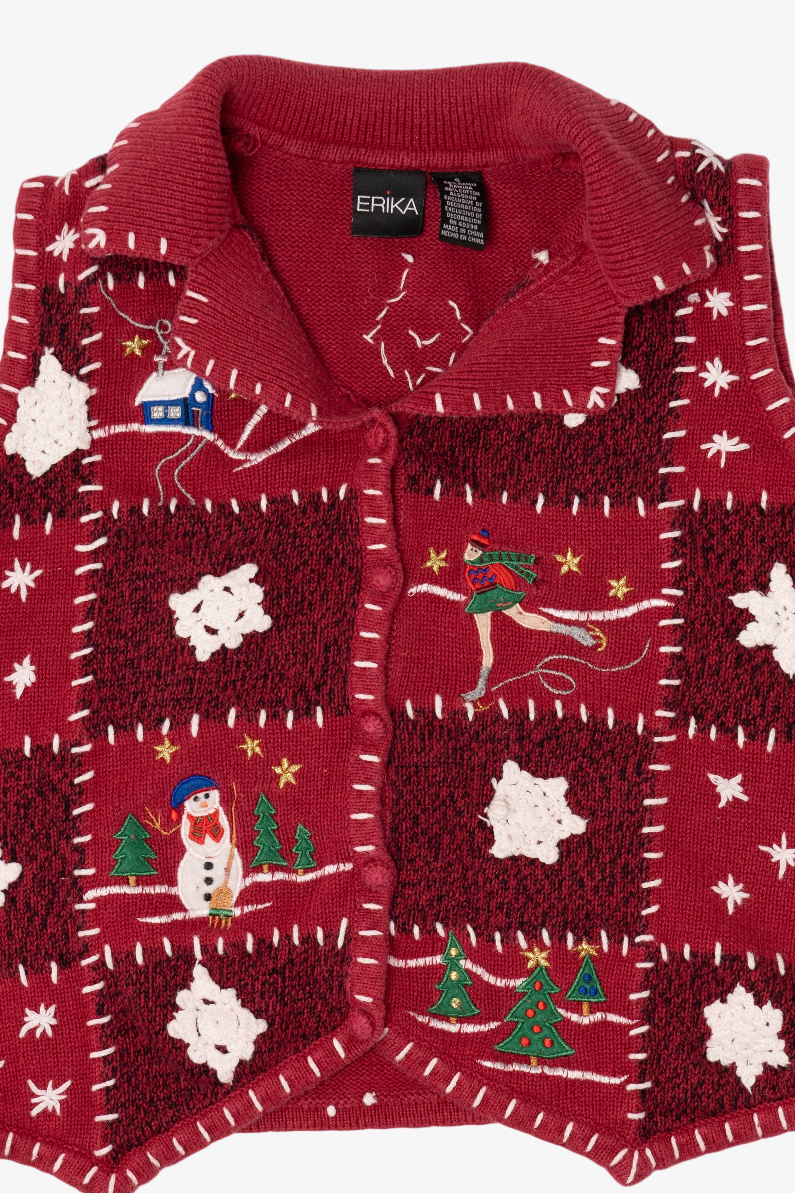 Vintage Red Erika Ugly Christmas Vest (2000s)