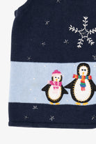 Vintage Navy Blue Bobbie Brooks Penguins Ugly Christmas Vest (1990s)