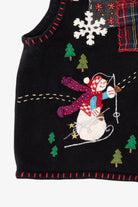 Vintage Black Studio Joy Snowmen Ugly Christmas Vest (1990s)