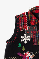 Vintage Black Studio Joy Snowmen Ugly Christmas Vest (1990s)
