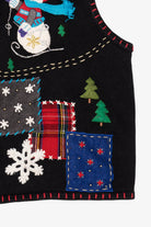 Vintage Black Studio Joy Snowmen Ugly Christmas Vest (1990s)