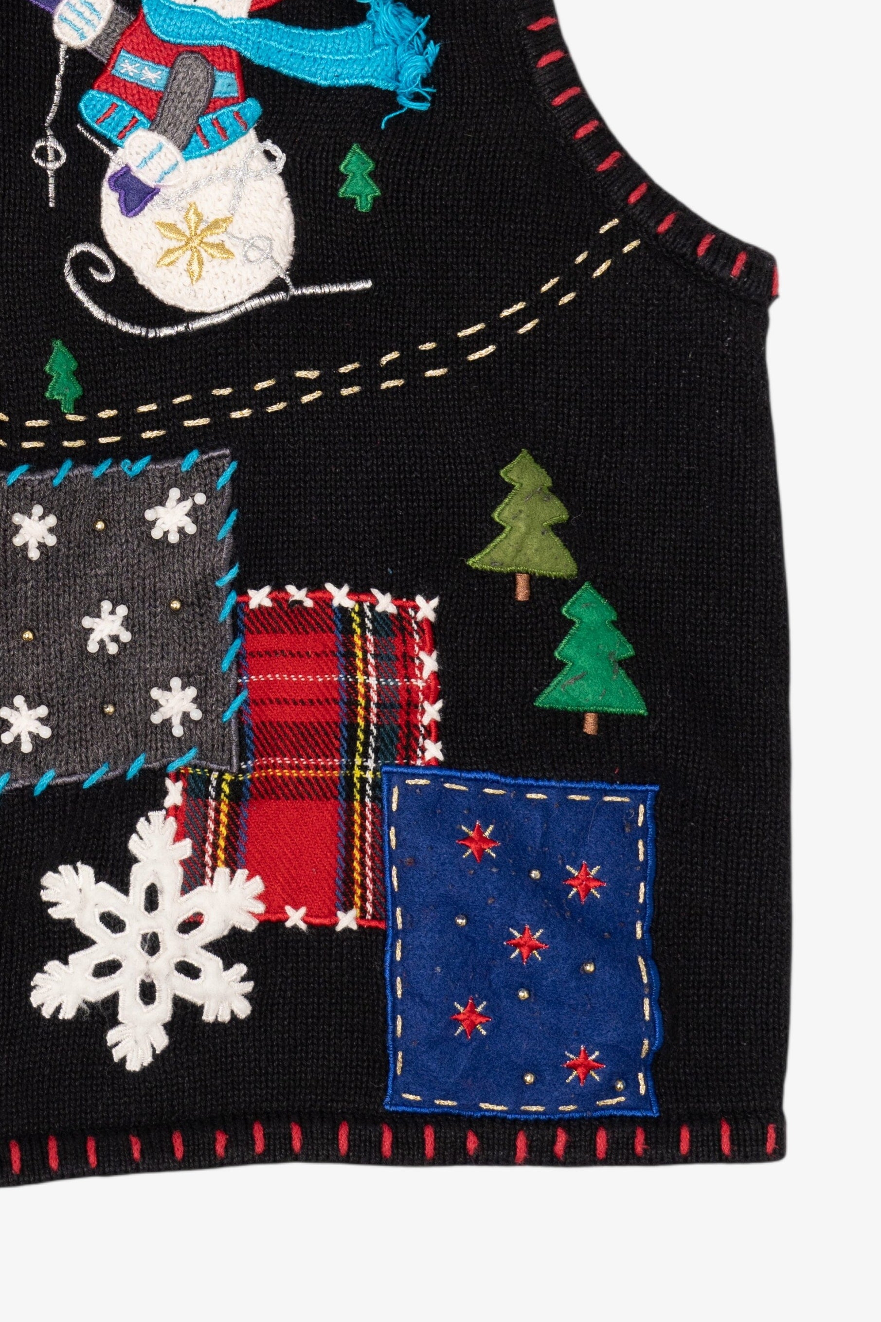 Vintage Black Studio Joy Snowmen Ugly Christmas Vest (1990s)