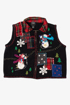 Vintage Black Studio Joy Snowmen Ugly Christmas Vest (1990s)