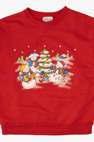Vintage Red Basic Editions Bears Ugly Christmas Sweatshirt (1990s)