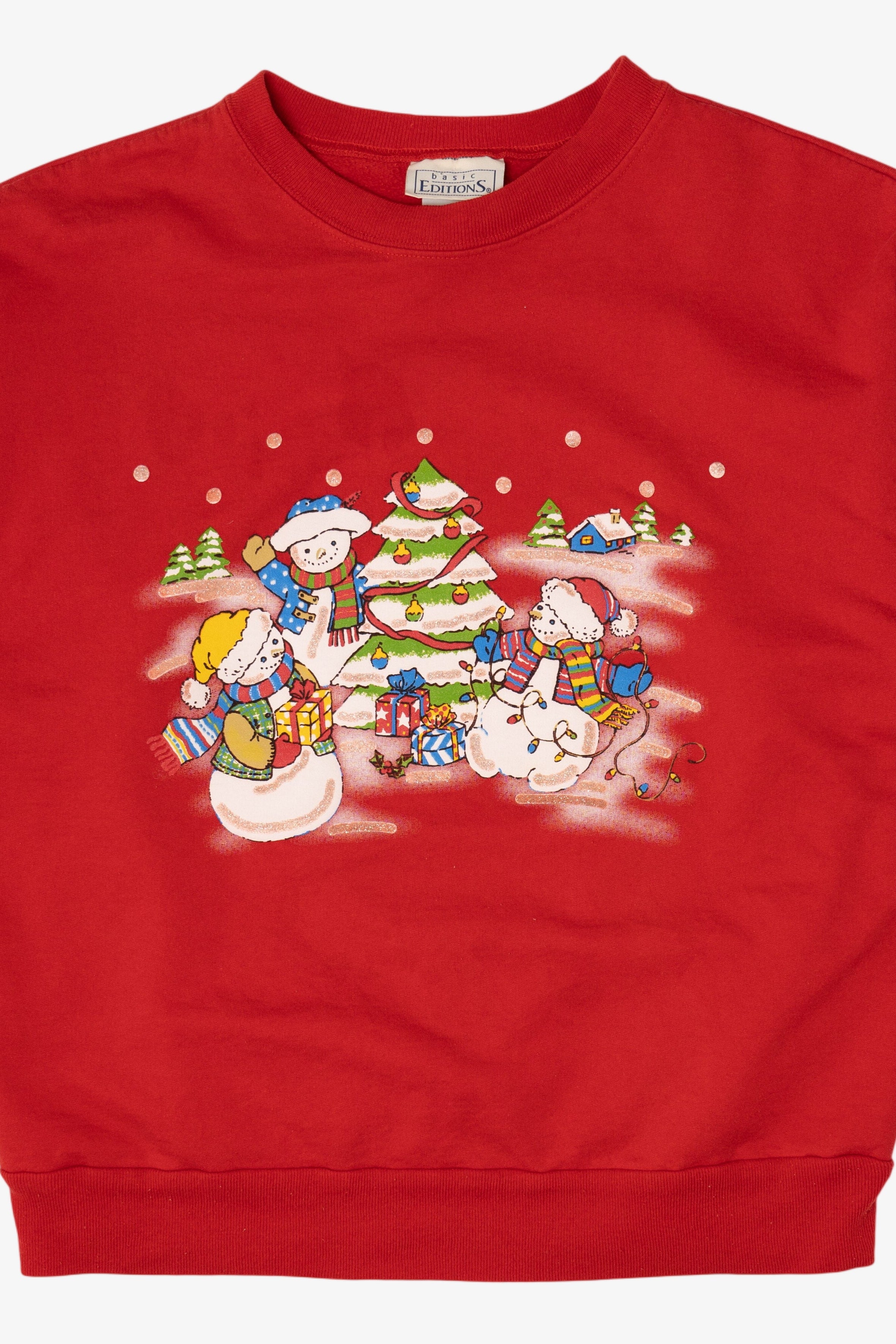 Vintage Red Basic Editions Bears Ugly Christmas Sweatshirt (1990s)