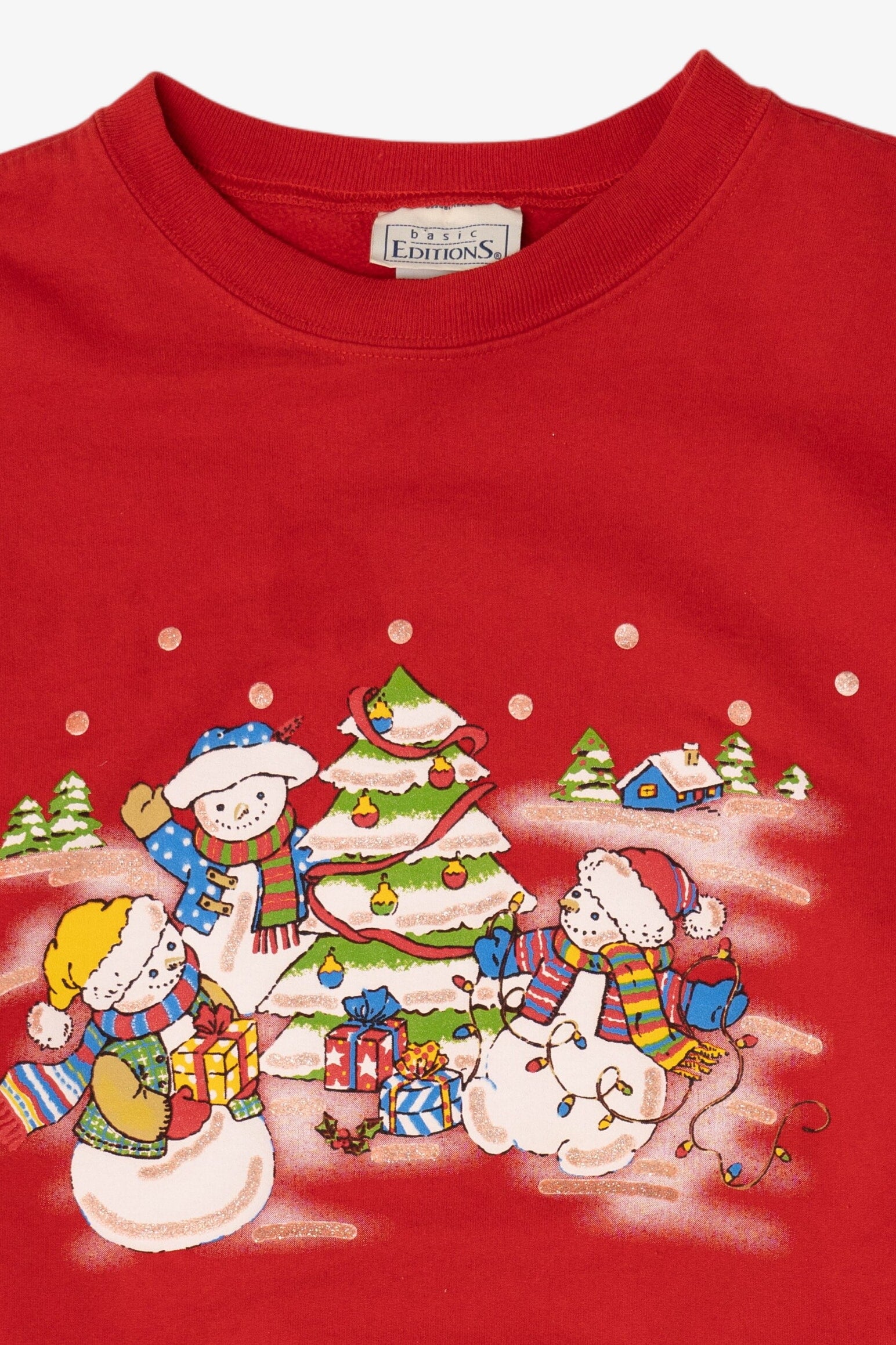 Vintage Red Basic Editions Bears Ugly Christmas Sweatshirt (1990s)