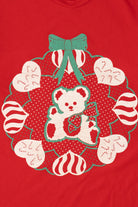Vintage Red Starlit Night Teddy Bear Ugly Christmas Sweater (1980s)