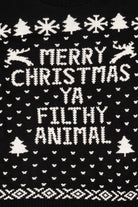 Black "Merry Christmas Ya Filthy Animal" Ugly Christmas Pullover (2010s)