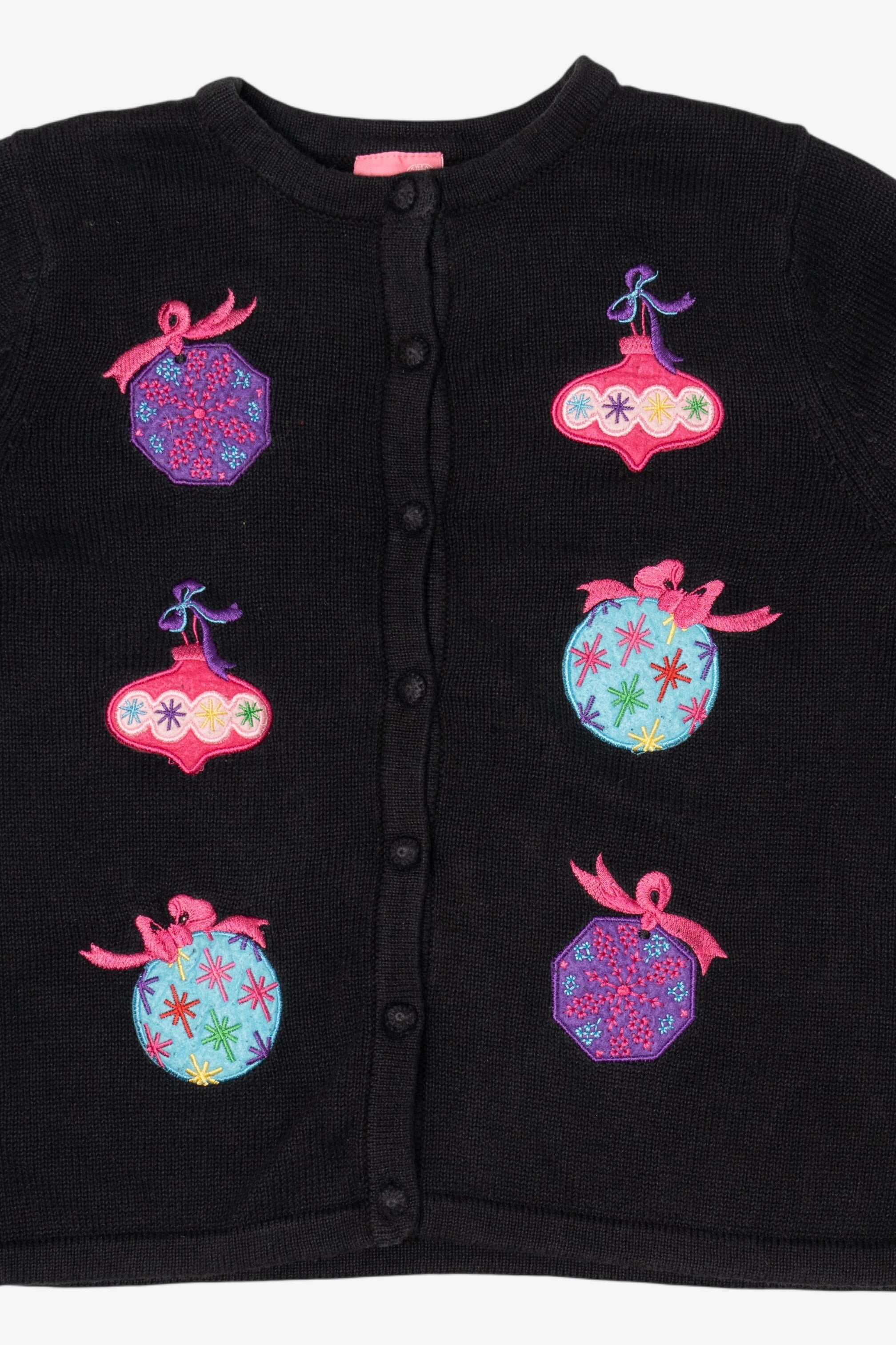 Vintage Black J. Khaki Ornaments Ugly Christmas Cardigan (2000s)