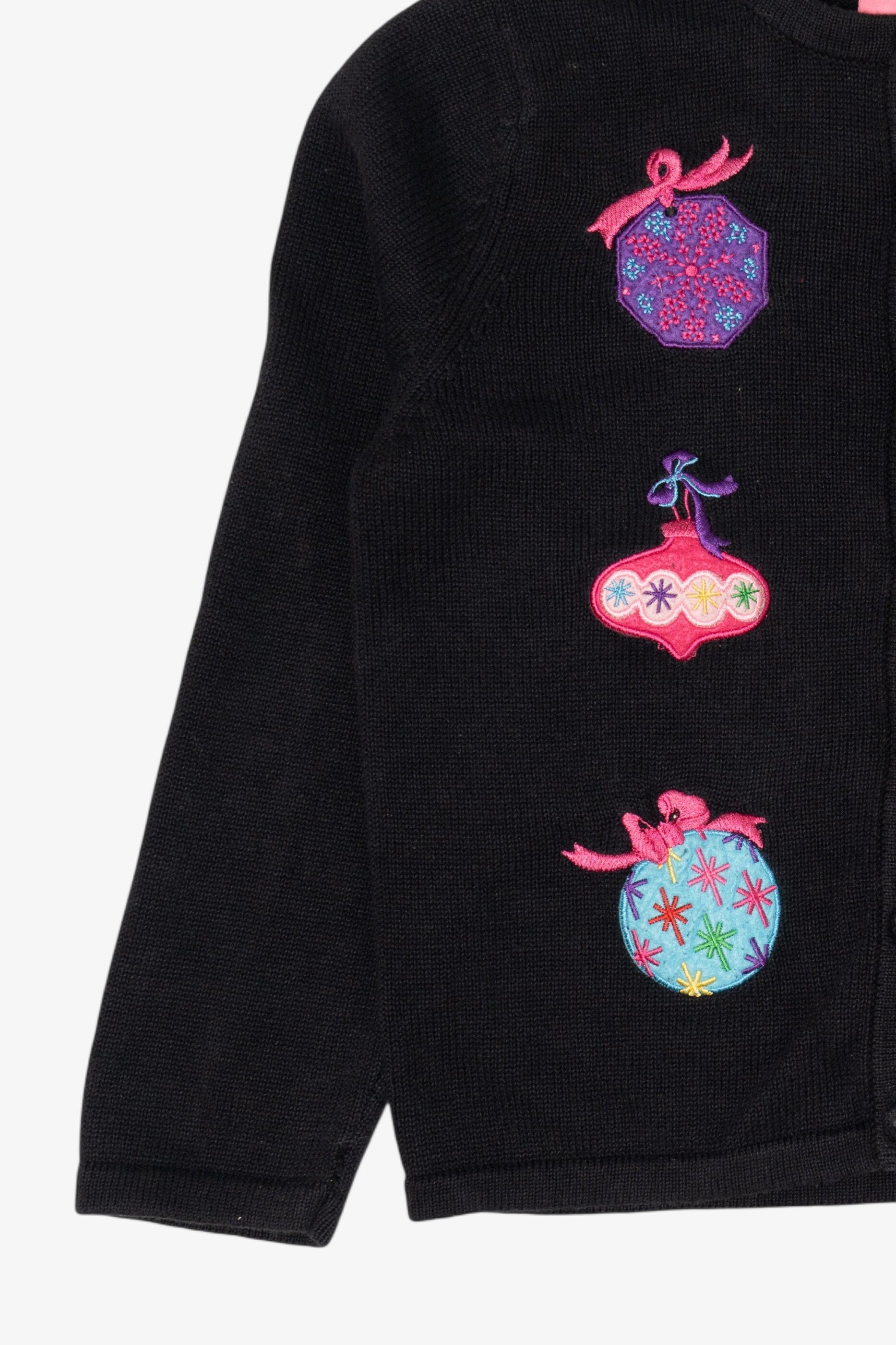 Vintage Black J. Khaki Ornaments Ugly Christmas Cardigan (2000s)