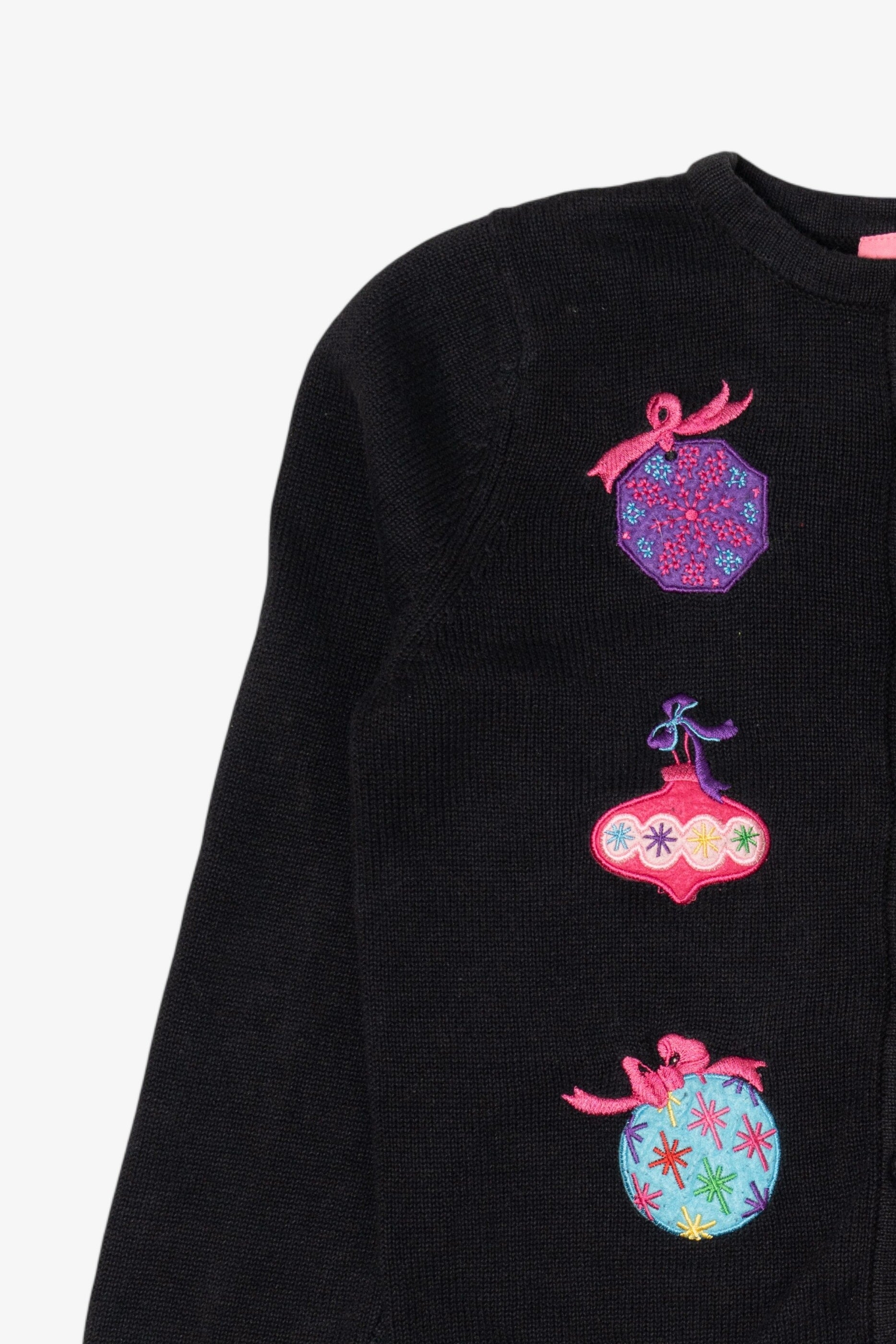 Vintage Black J. Khaki Ornaments Ugly Christmas Cardigan (2000s)
